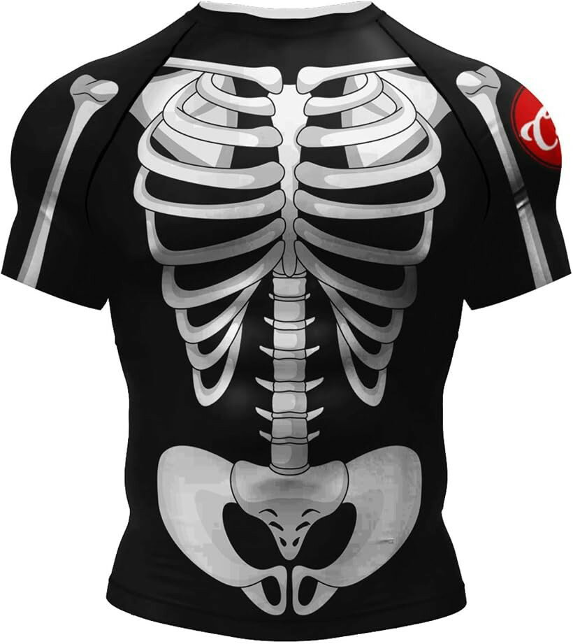 骸骨 tシャツ 半袖 ハロウィン コスプレ スケルトン おもしろ ストレッチ性 (ベージュ, L)