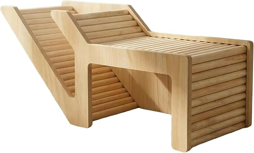 ハムスター 階段 木製 遊び場 トンネル ステージ はしご 隠れ家 あそび道具 アスレチック (ウッド, タイプB)