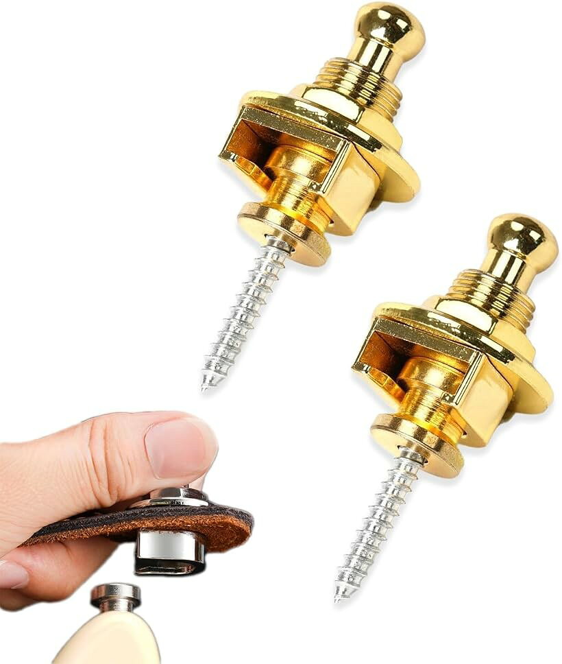 バリエーションコード : 2brvf438ho商品コード2brvfolroy商品名ギター ストラップピン ロックピン 2個セット ワンタッチ 着脱 落下防止 カスタム 合金製ブランドトカリリカラーゴールド「演奏時の落下防止に」ストラップをボルトで挟み込み、物理的に固定するロックピンです。激しい動きでもストラップの抜け落ちを防止し、大切な楽器の転落を防ぎます。「ワンタッチ着脱」ピンの先端を引くだけで簡単にロックが解除されます。ライブ中のストラップ交換や、ケースへ収納する際の取り外しがスムーズに行えます。「汎用性の高いネジ仕様」付属の木ネジでギター本体にしっかり固定。既存のネジ穴をそのまま活用、または必要に応じてネジの流用も可能です。「商品詳細」内容：ロックピン2個（前後セット） / 素材：合金製 / 対応ネジ：径3.5mm（ねじ込み深さ約20mm） / カラー：シルバー※ 他ネットショップでも併売しているため、ご注文後に在庫切れとなる場合があります。予めご了承ください。※ 品薄または希少等の理由により、参考価格よりも高い価格で販売されている場合があります。ご注文の際には必ず販売価格をご確認ください。※ 沖縄県、離島または一部地域の場合、別途送料の負担をお願いする場合があります。予めご了承ください。※ お使いのモニタにより写真の色が実際の商品の色と異なる場合や、イメージに差異が生じることがあります。予めご了承ください。※ 商品の詳細（カラー・数量・サイズ 等）については、ページ内の商品説明をご確認のうえ、ご注文ください。※ モバイル版・スマホ版ページでは、お使いの端末によっては一部の情報が表示されないことがあります。すべての記載情報をご確認するには、PC版ページをご覧ください。