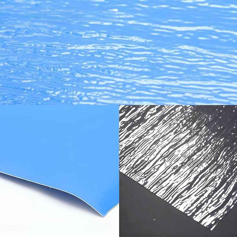 ジオラマ水面シート ジオラマシート 模型制作用 マット 波模様 流水 海 川 湖 池 箱庭 建築模型 プラモデル 透明 水色 各1枚 2枚セット