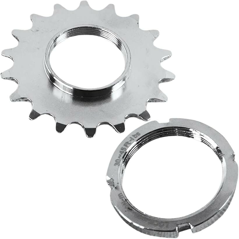 バリエーションコード : 2bud6r15sv商品コード2bud6k5j3j商品名固定ギア 自転車 コグ ピストバイク 1/2 1/8 厚歯 スプロケット シングルスピード 単速 ロックリング付きブランドtoritottoカラーシルバーサイズ等18T「選べる歯数で自在にカスタム」シングルスピードに対応した高精度固定ギアセット。13T-18Tの6種類の歯数から選べるため、用途や走行スタイルに応じたギア比の調整が可能です。高強度スチールをCNC切削加工を施し、耐久性・噛み合い精度に優れた作り。付属のロックリングとセットで固定力も高く、トリックやストリートライドにも安心して使えます。街乗りからスキッド練習まで、幅広い用途で活躍する定番コグです。「取り付けサイズ」コグは1.37インチx24T（約34.8mm・正ネジ）仕様、ロックリングは1.29インチx24T（約32mm・逆ネジ）仕様で、固定ハブに取り付け可能。コグの高さは約7.6mm、歯厚は約3.1mm。取り付けには正ネジ（時計回り）でコグを、逆ネジ（反時計回り）でロックリングを締めます。締付トルクは40～60N・mを推奨。「互換性と注意点」ご使用中のリアハブが固定ギア対応（両ネジ式）であることをご確認ください。本製品は、固定ギア用ハブの「大ネジ（コグ装着用）」と「小ネジ（ロックリング装着用）」の両方が備わった構造に対応しています。いわゆる「片面フリーギア専用ハブ」には取り付けることができません。固定ギア仕様であることで、ペダルとリアホイールが常に連動し、足を止めることなくダイレクトな操作性が楽しめます。「ギア比調整」コグの歯数を変更することでギア比を簡単に調整可能です。加速重視なら小さめのコグ（13T-15T）、スキッドやトリック重視なら大きめ（17T-18T）がおすすめです。街乗りではギア比2.5-3.1、トレーニングでは3.0-3.5が目安。乗り方に合わせてギア構成を最適化へ。「幅広いライダーに対応」ピストバイクにこれから挑戦したい方から、スキッドやスタンディングといった固定ギア特有の動きを楽しむ経験者まで、幅広いライダーに対応。複数の歯数を用意しておけば、当日の路面状況や目的に応じたセッティングが可能になり、より快適なライディングを実現できます。また、軽量で持ち運びやすいため、予備パーツとしても現場での素早い交換に役立ちます。※ 他ネットショップでも併売しているため、ご注文後に在庫切れとなる場合があります。予めご了承ください。※ 品薄または希少等の理由により、参考価格よりも高い価格で販売されている場合があります。ご注文の際には必ず販売価格をご確認ください。※ 沖縄県、離島または一部地域の場合、別途送料の負担をお願いする場合があります。予めご了承ください。※ お使いのモニタにより写真の色が実際の商品の色と異なる場合や、イメージに差異が生じることがあります。予めご了承ください。※ 商品の詳細（カラー・数量・サイズ 等）については、ページ内の商品説明をご確認のうえ、ご注文ください。※ モバイル版・スマホ版ページでは、お使いの端末によっては一部の情報が表示されないことがあります。すべての記載情報をご確認するには、PC版ページをご覧ください。