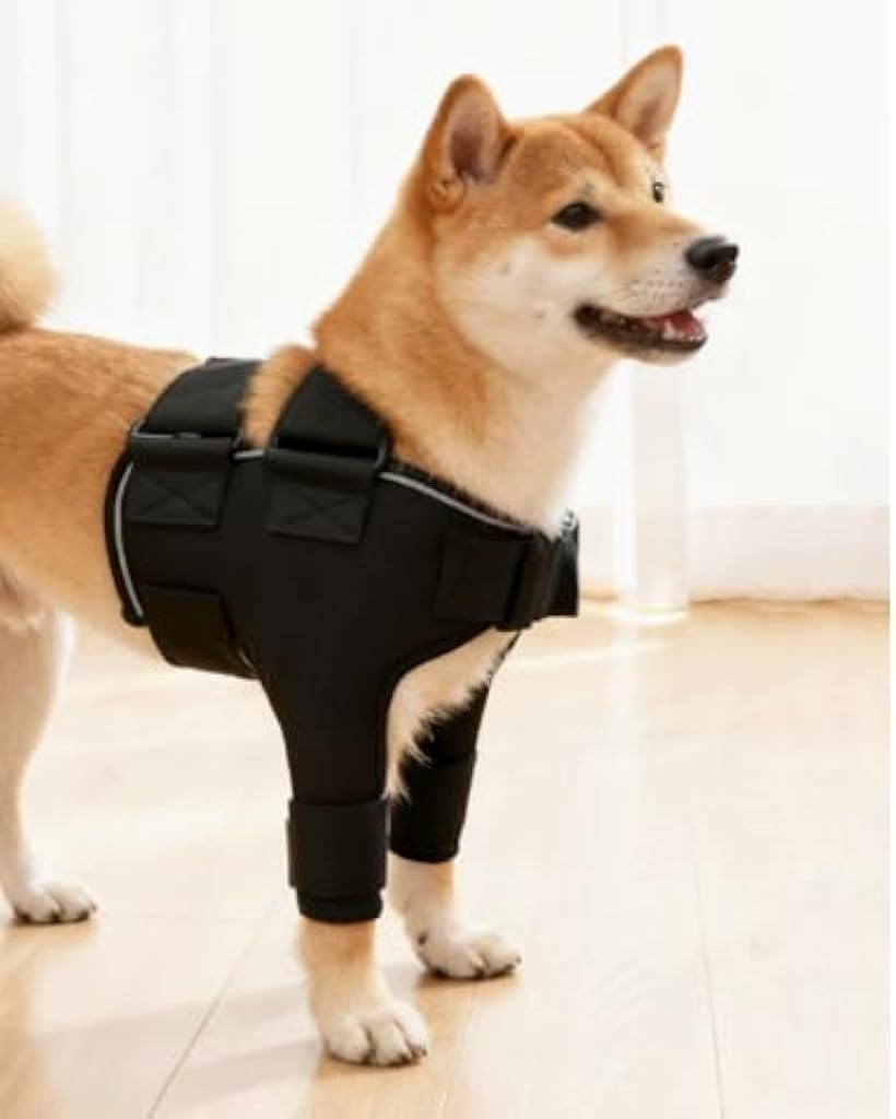 商品コード2brp9hc1f6商品名犬用サポーター - 通気性 やわらか伸縮素材 面ファスナー調整 関節保護 術後ケア 高齢犬 リハビリ オールシーズンブランドTubbiカラー黒サイズ等Mサイズ「通気性抜群で夏も快適」 暑い季節でも愛犬が蒸れずに過ごせる、通気性に優れた軽量素材を採用。長時間の装着でも熱がこもりにくく、夏場の術後ケアやリハビリでも快適に使えます。エアコンの効いた室内はもちろん、朝夕の短い散歩時にも最適です。「やわらか素材で快適フィット」 肌に優しい綿スパンデックス生地が愛犬の体に沿ってやさしくフィット。動きを妨げず、関節部分をしっかりサポートしながら、ストレスの少ない着心地を実現しました。初めて着せるワンちゃんでもすぐに慣れる自然な被り心地です。「面ファスナー式で着脱簡単」 面倒な装着も面ファスナーでパッと留めるだけ。首回り・胴回りを自由に調整できるので、成長期の犬や体型の違う犬種にも柔軟に対応。シニア犬や術後のデリケートな愛犬にも負担をかけず、飼い主さんも片手でサッと着脱できます。「関節をやさしく保護・サポート」 前脚の関節部分を重点的にカバーし、床との摩擦からしっかりガード。術後の安静期や高齢犬の弱った関節をやさしく支え、歩行時の不安定さを軽減。リハビリ期の頼れる味方として、愛犬の自立した動きを後押しします。「舐め癖・引っ掻き防止に効果的」 傷口や炎症部分をなめてしまうクセのある愛犬に。靴下のように脱げてしまう心配がなく、エリザベスカラーのように寝にくいこともありません。背中側で固定する仕様で、愛犬自身では外せない設計。飼い主さんも目を離せる時間が増えます。「ジャストフィット」 首回り・胴回りが気になる方でも対応のサイズ展開。中型犬から大型犬対応。ご購入前にサイズ表を確認いただくことで、愛犬にぴったりの一着が見つかります。※ 他ネットショップでも併売しているため、ご注文後に在庫切れとなる場合があります。予めご了承ください。※ 品薄または希少等の理由により、参考価格よりも高い価格で販売されている場合があります。ご注文の際には必ず販売価格をご確認ください。※ 沖縄県、離島または一部地域の場合、別途送料の負担をお願いする場合があります。予めご了承ください。※ お使いのモニタにより写真の色が実際の商品の色と異なる場合や、イメージに差異が生じることがあります。予めご了承ください。※ 商品の詳細（カラー・数量・サイズ 等）については、ページ内の商品説明をご確認のうえ、ご注文ください。※ モバイル版・スマホ版ページでは、お使いの端末によっては一部の情報が表示されないことがあります。すべての記載情報をご確認するには、PC版ページをご覧ください。