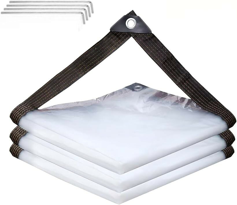 テント レインカバー テント保護 家庭用 防雨 防雪 アウトドア キャンプ用 PVC 防水シート テント用 (テント用レインカバー（クリア）, 6～8人用)