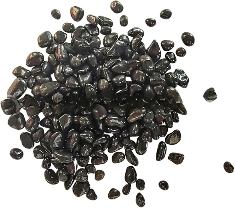 アクアリウム 水槽 飾り石 カラフル ガラス 底砂 砂利 DIY 玉石 (ブラック, 1-3mm)