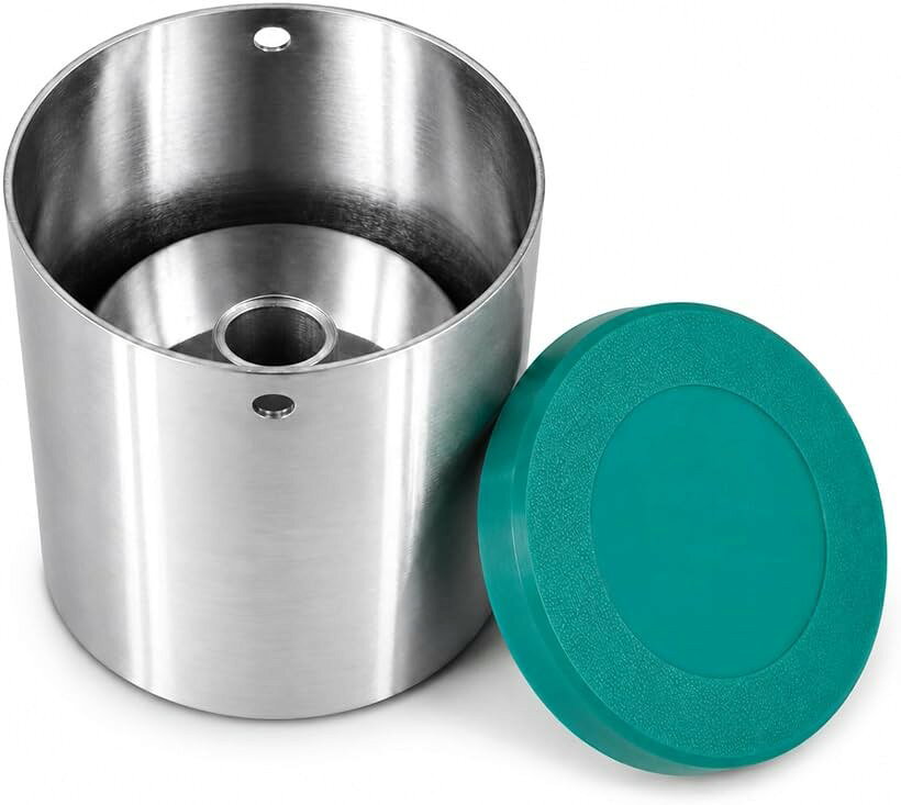 ゴルフカップ パターカップ ステンレス 蓋付き グリーン ホールカップ 金属 庭 練習 旗 (ポール穴径19mm 深さ10cm)