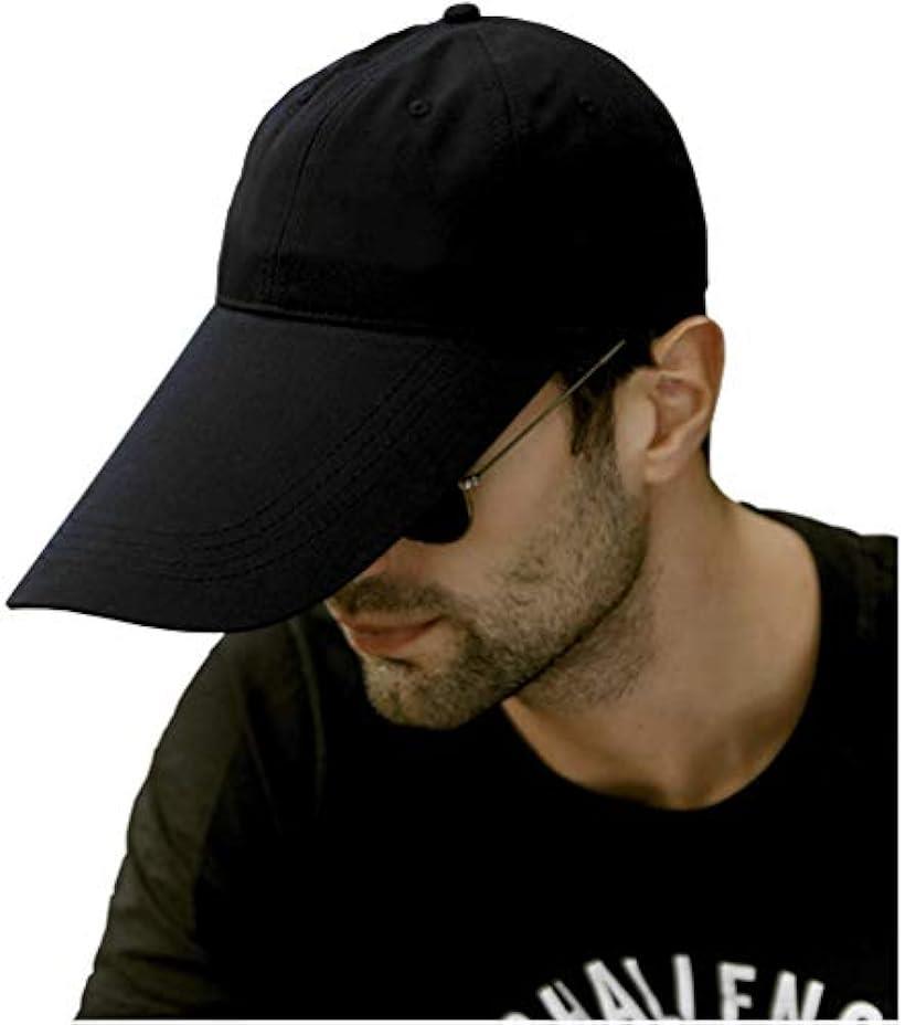 ラクエスト 超ロングバイザー キャップ 長い前つば スポーティー メンズ 大きいサイズ 日よけ 黒 帽子 L.60cm( ブラック, L 60cm)