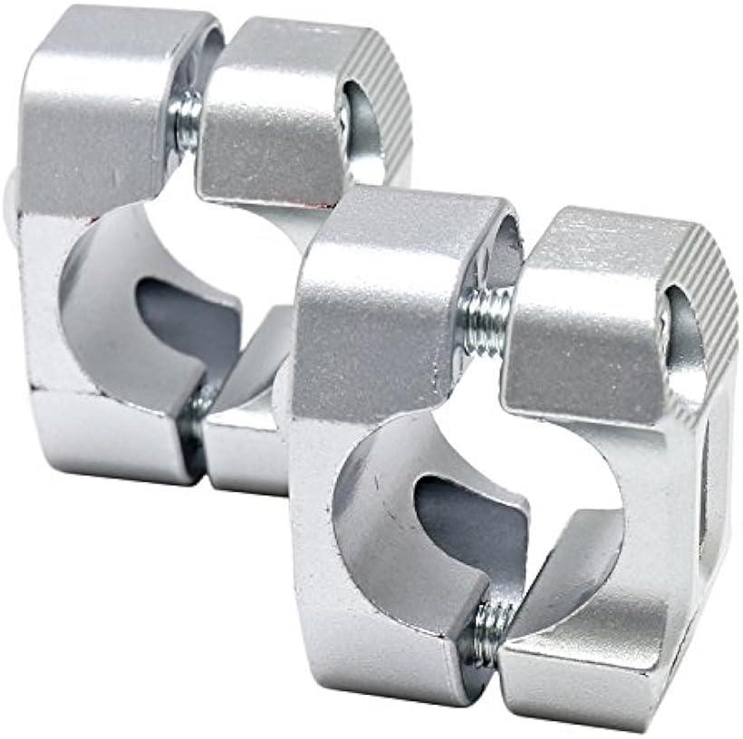 バイク ハンドル ポスト バーライズアダプター 22.2mm ＞ 28.6mm用 高さ19mm nkr962 シルバー (シルバー)