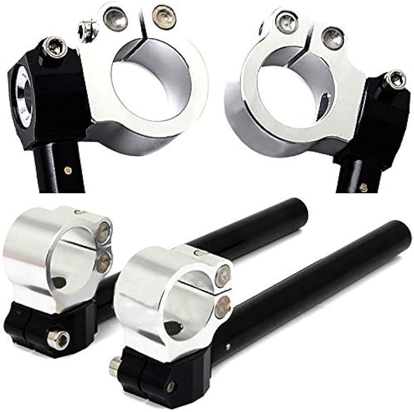 互換品アルミ削り出し セパハン セパレート ハンドル 汎用 カスタムパーツ シルバー ブラック バイク 改造 銀 黒 フロントフォーク 接続 37mm (37mm)