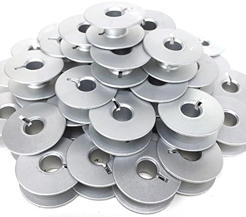 互換品 職業用 ボビン 100個 セット アルミ カットタイプ 溝あり 工業用 ミシン (100個 セット)