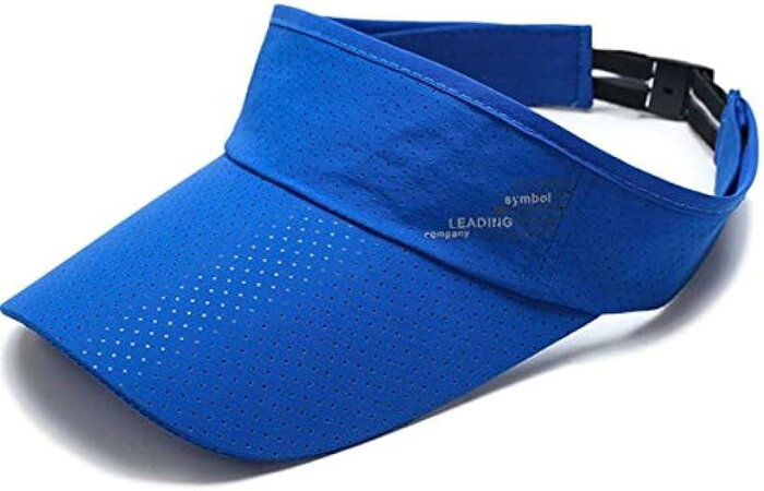 パンダストア スポーツ サンバイザー ランニング ゴルフ キャップ 帽子 吸汗速乾 UVカット 日焼け防止 メンズ レディース 紫外線対策 軽量(ブルー)