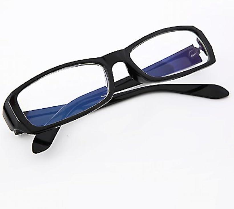 R-STYLE ヘビーユーザーご用達 PCメガネ ブルーライト カット 目の疲れに メガネケース付セット (ブラック)