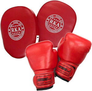 Gran Roi ボクシング グローブ ミット キック ムエタイ 空手 格闘技 子供用 親子 赤グローブx赤ミット2個セット( 赤グローブx赤ミット2個セット)
