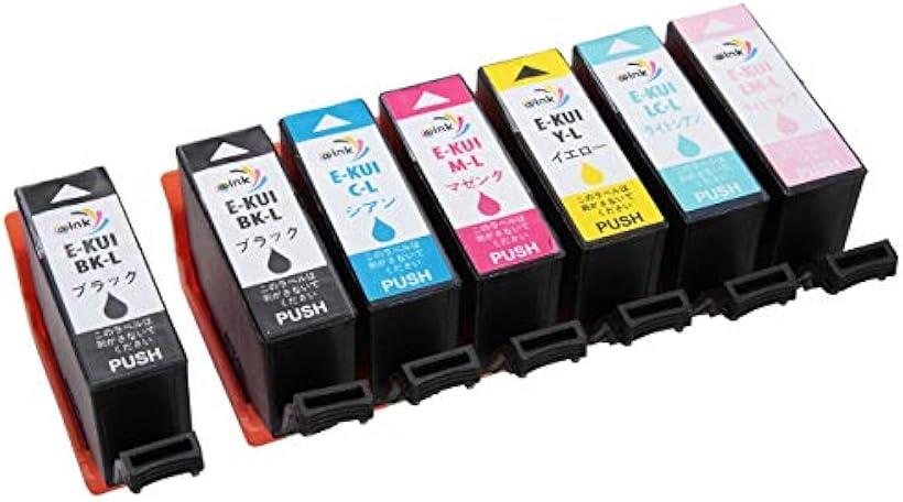 エプソン-EPSON用 クマノミ KUI-6CL BKx2-C-LC-M-LM-Y 対応機種 EP-879AB/AR/AW、EP-880AB/AN/AR/AW ＠ink-純正-インクカートリッジ-プリンターインク-残量表示機能付
