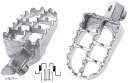 バイク ワイドフットペグ ワイドフットレスト 左右セット 社外品 汎用(シルバー)