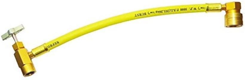 c my select カーエアコン ガス チャージ ホース メーター付 R134a メーターなし (2：黄色ホース （メーターなし）, 全長30cm)