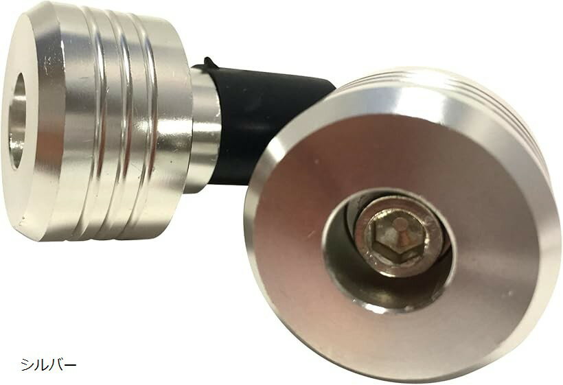 こだわりのバーエンド。 グリップ バイク用 アルミ シルバー 銀 (シルバー)