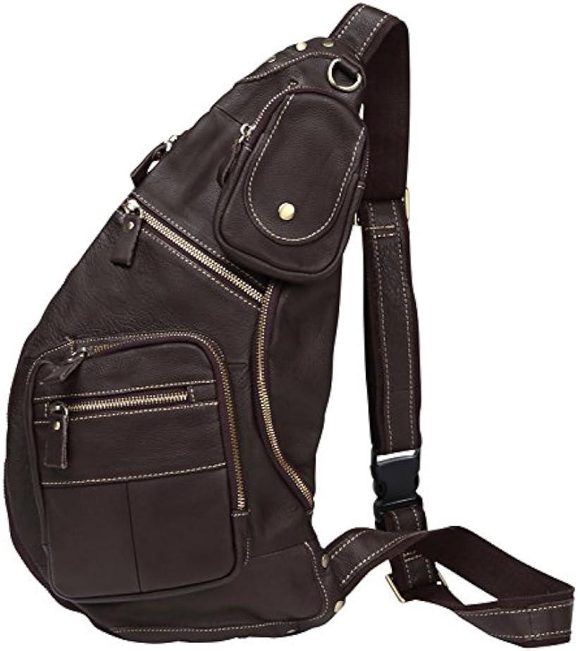 ボディバッグ 本革 メンズ レザー ショルダーバッグ 斜めがけ レディース 全6色 ブラウン (ブラウン)