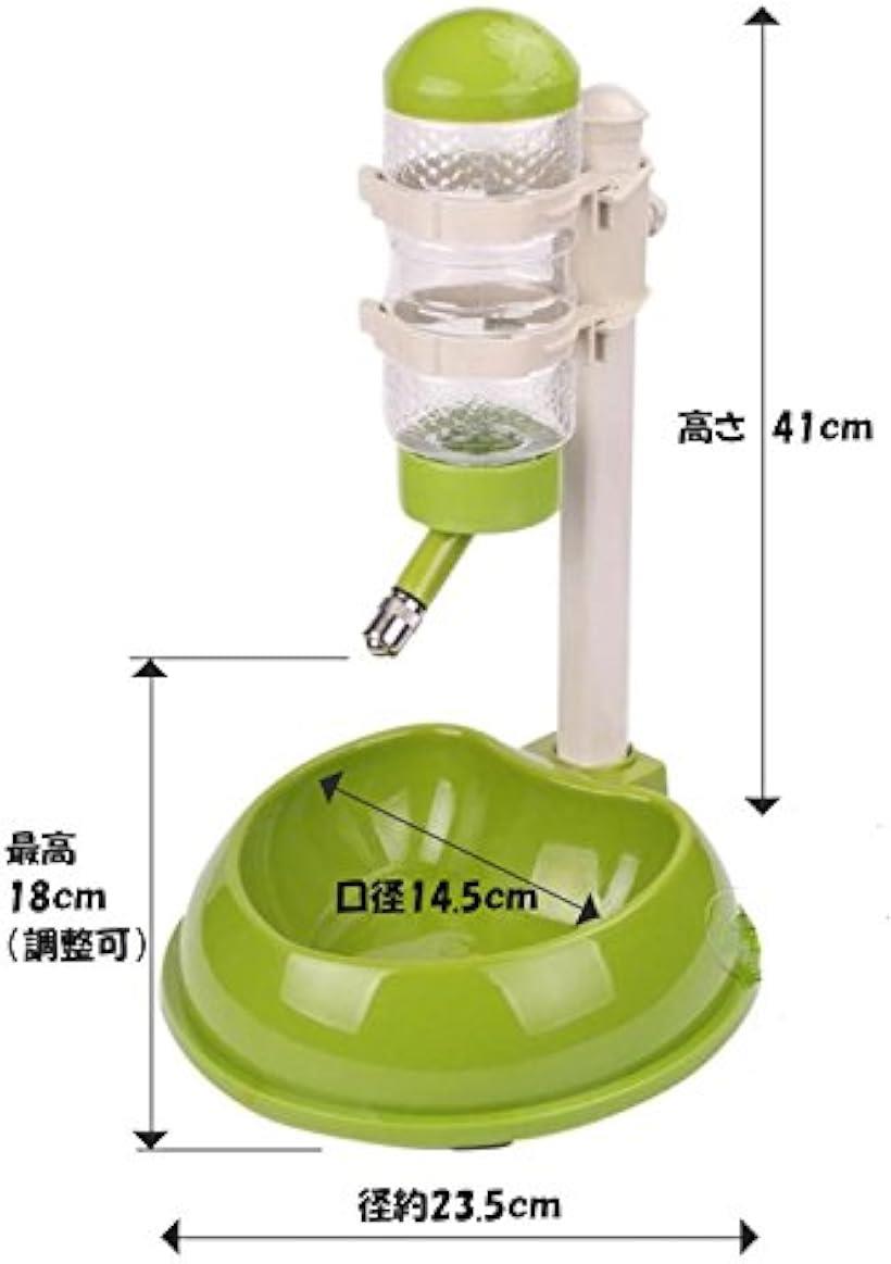 ウォーターディスペンサー 自動 給水器 給餌器 犬 猫 イヌ ネコ ペット 小型 水飲み 水やり エサ入れ カラフル 安心してお留守番 グリーン (グリーン)