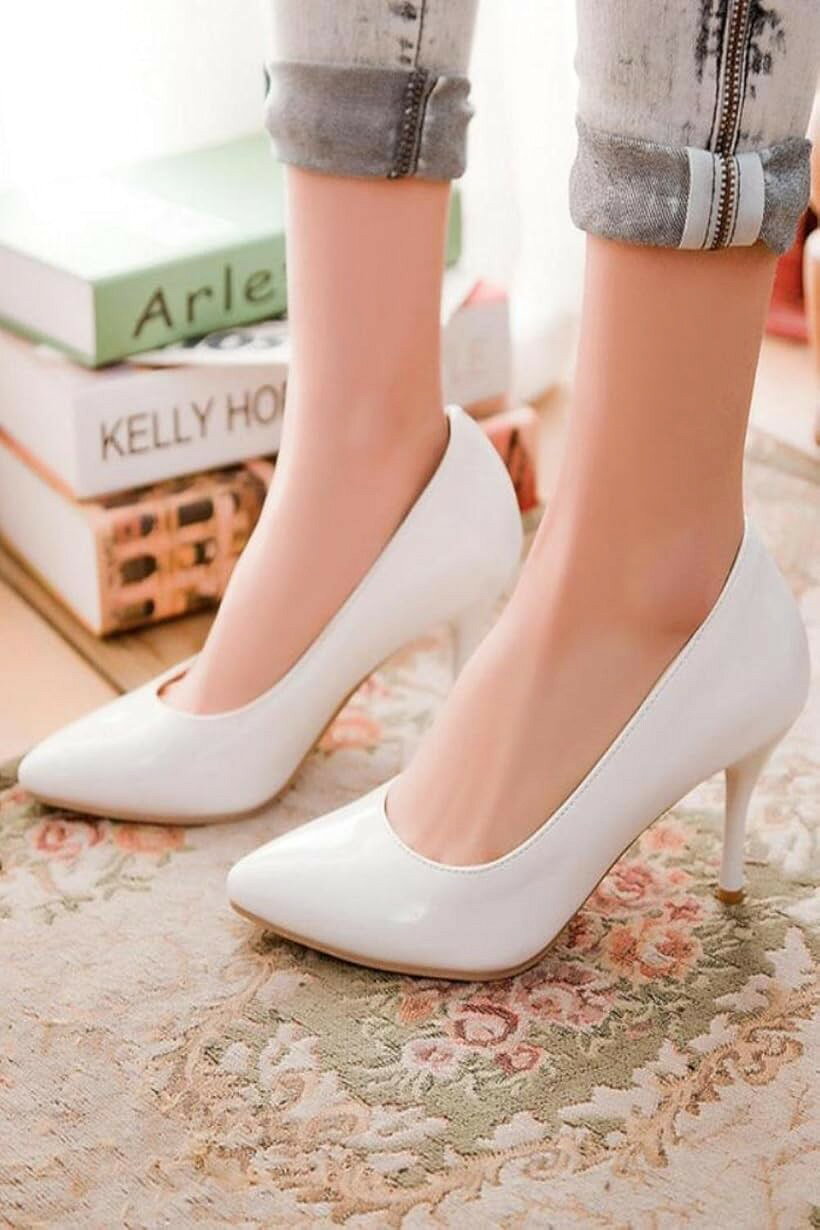 大きいサイズ ハイヒール パンプス エナメル ポインテッドトゥ ピンヒール 8cm 男...