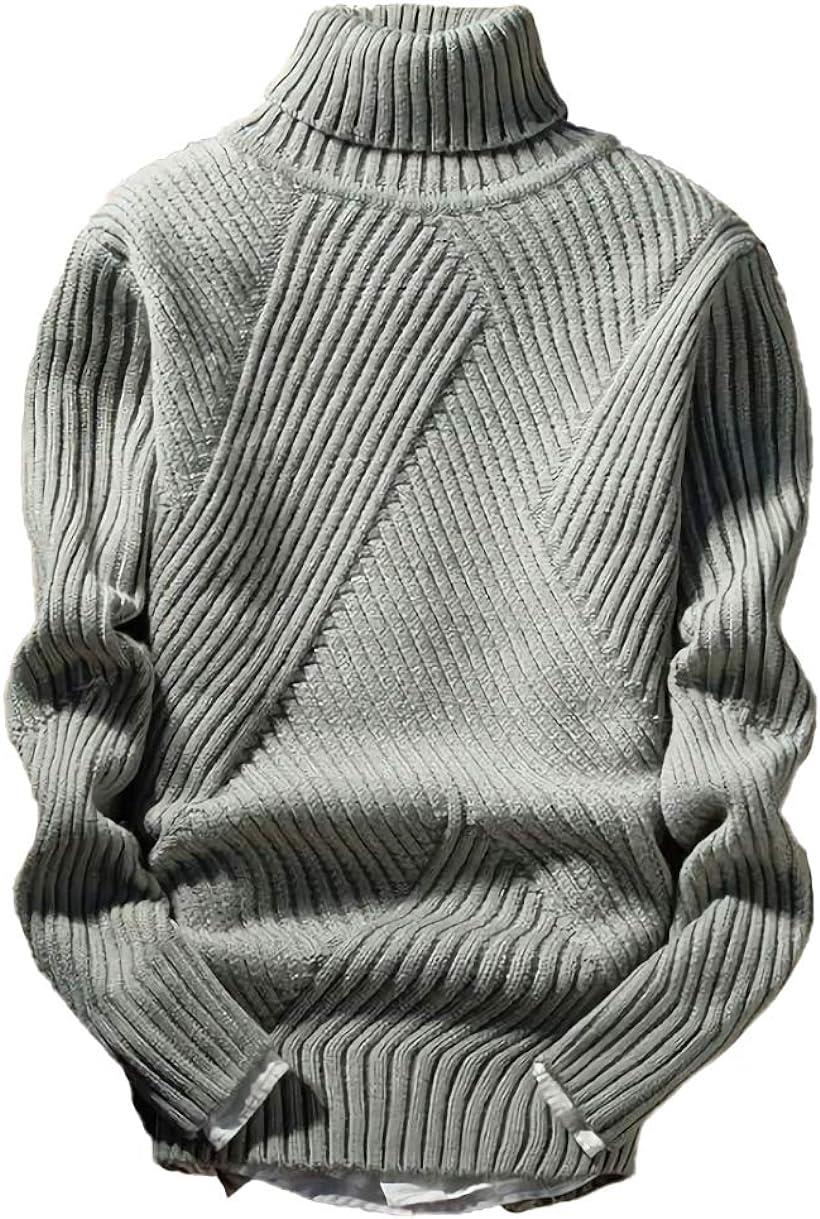 [アスペルシオ] ハイネック ニット セーター メンズ タートルネック トップス 長袖 ロングスリーブ ながそで 袖あり そであり gray (XL) 灰色