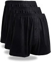 トランクス ニット パンツ ブラック 黒 3枚セット サイズ 肌着 前開きタイプ ボタン付(ブラック3枚, M)