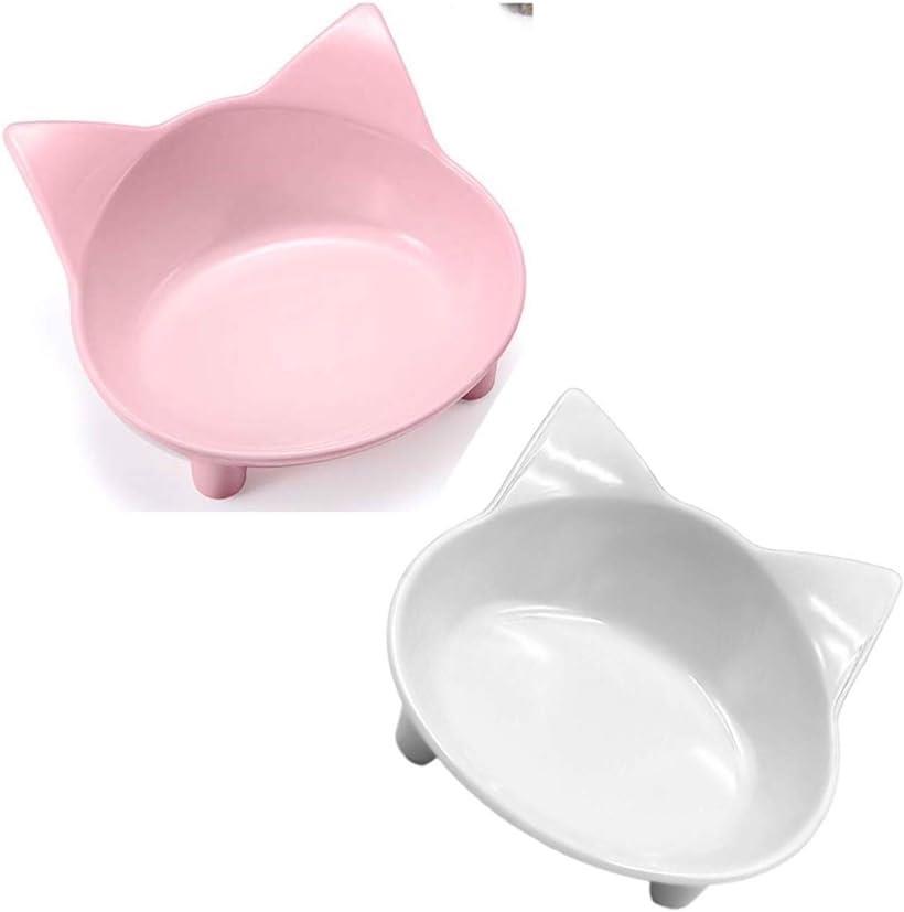 ねこ 型 ペット 食器 選べる14パターン 2個 セット( ピンク/ホワイト)
