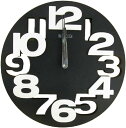 [笑顔一番] 黒 クール で オシャレ な モダン アート 3D ウォール クロック 立体 デザイン の 壁掛け 時計 [A064-06] ブラック 