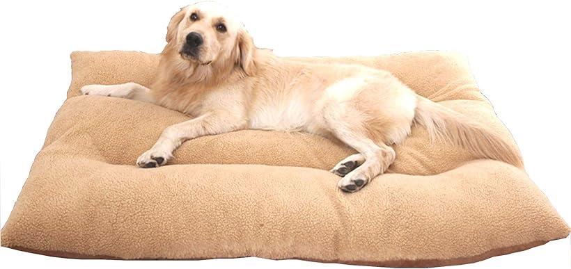 犬 猫 等 ペット ぐっすり眠る ふんわり ベッド マット クッション 65x50cmサイズ 推奨体重13kg以下(茶65x50cmサイズ 推奨体重13kg以下)