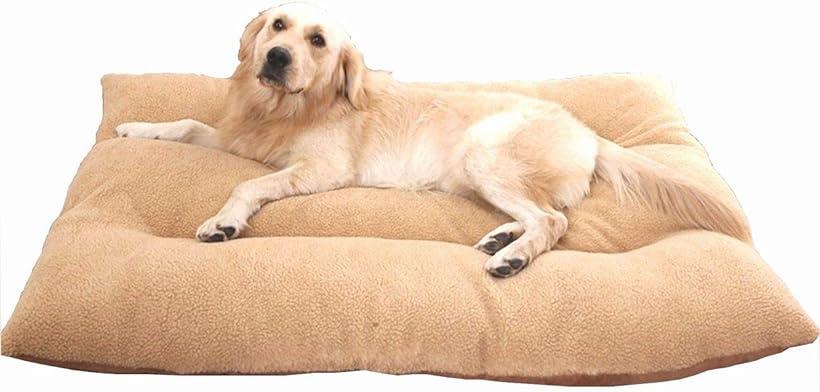 犬 猫 等 ペット ぐっすり眠る ふんわり ベッド マット クッション 90x65cmサイズ 推奨体重35kg以下(茶90x65cmサイズ 推奨体重35kg以下)