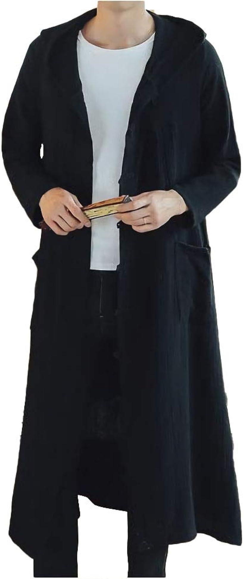 アスペルシオ フード付き 長袖 ロングスリーブ カーディガン メンズ ながそで 長そで 袖あり 黒色(ブラック, 3XL)