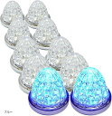 カスタマイズ 24V トラック用 LED マーカーランプ サイド 8面クリスタルカット仕様 16LED 汎用 10個 セット(ブルー)