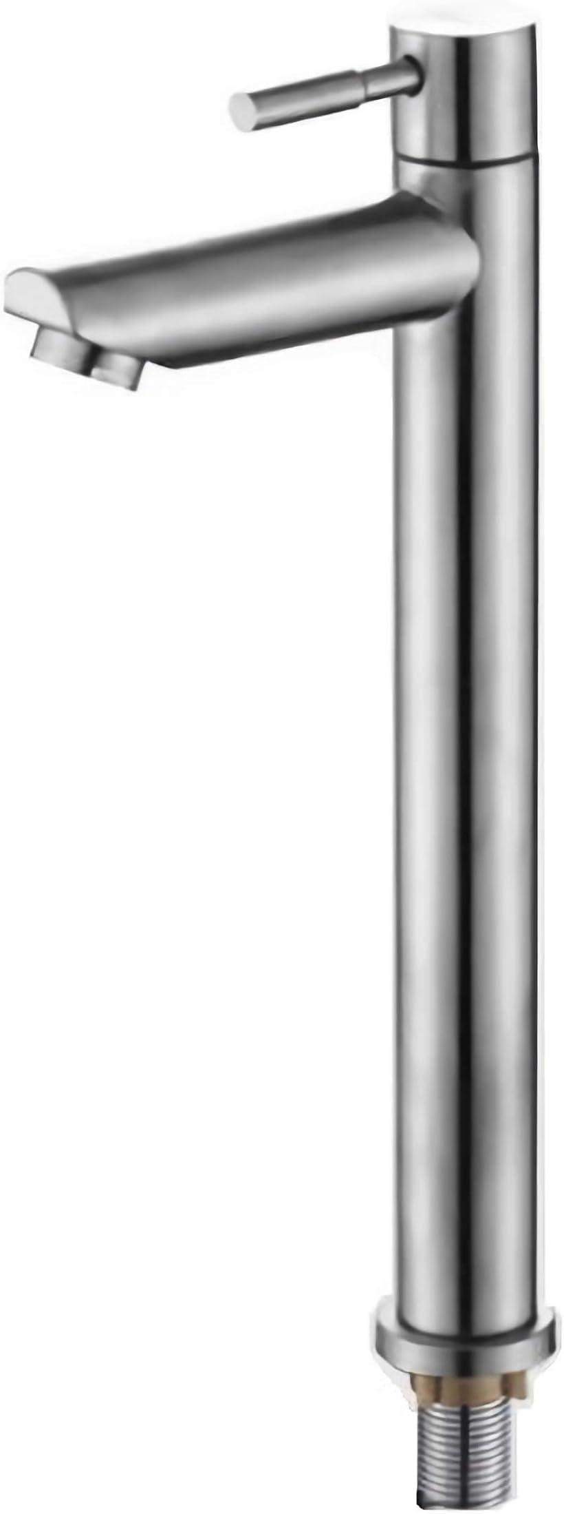 洗面用 B型 シングルレバー 単水栓 ステンレス製 ロング水栓 蛇口 立水栓 手洗いボウル 高さ305mm( B型 高さ305mm 単水栓)