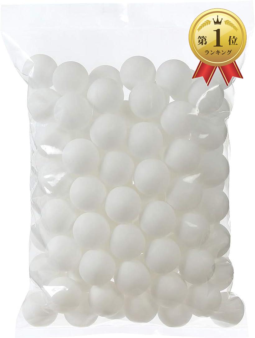 TAKASUE ピンポン玉 娯楽用 卓球ボール 収納袋付き プラスチック ボール 無地 ホワイト 50個