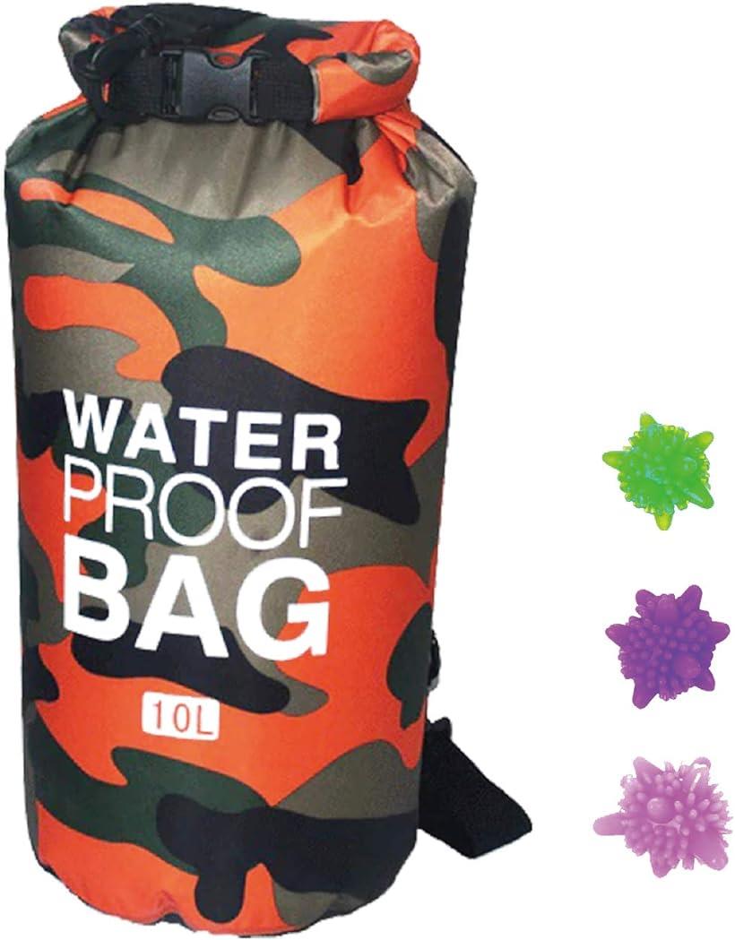 HWT 洗濯袋 トラベル用品 防水 洗濯バッグ 折りたたみ 旅行 携帯 携帯用 ランドリー バッグ 洗濯ボール 浮き袋 (10Lオレンジ)