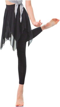 スカッツ レギンス スパッツ ダンス ダンス衣装 スカート付き レディース レギンススパッツ 黒 M(黒 M, M)