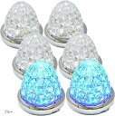 24V トラック用 LED マーカーランプ サイド 8面クリスタルカット仕様 16LED メッキリング 汎用 6個 セット ブルー/イエロー/レッド/ホワイト ...