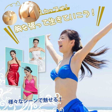 シリコンパッド 胸 水着 ドレス ブラ 盛れる 魅せる ビキニ 胸元 セクシー 2個セット 透明(クリア, Free Size)