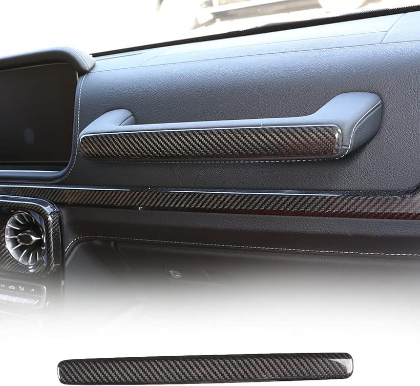 DIYUCAR 車の助手席グローブボックスハンドルカバーステッカー 内装パーツ カー用品 リアルカーボンファイバー製 メルセデスベンツ Gクラス W463 2019に対応 (カーボン調)