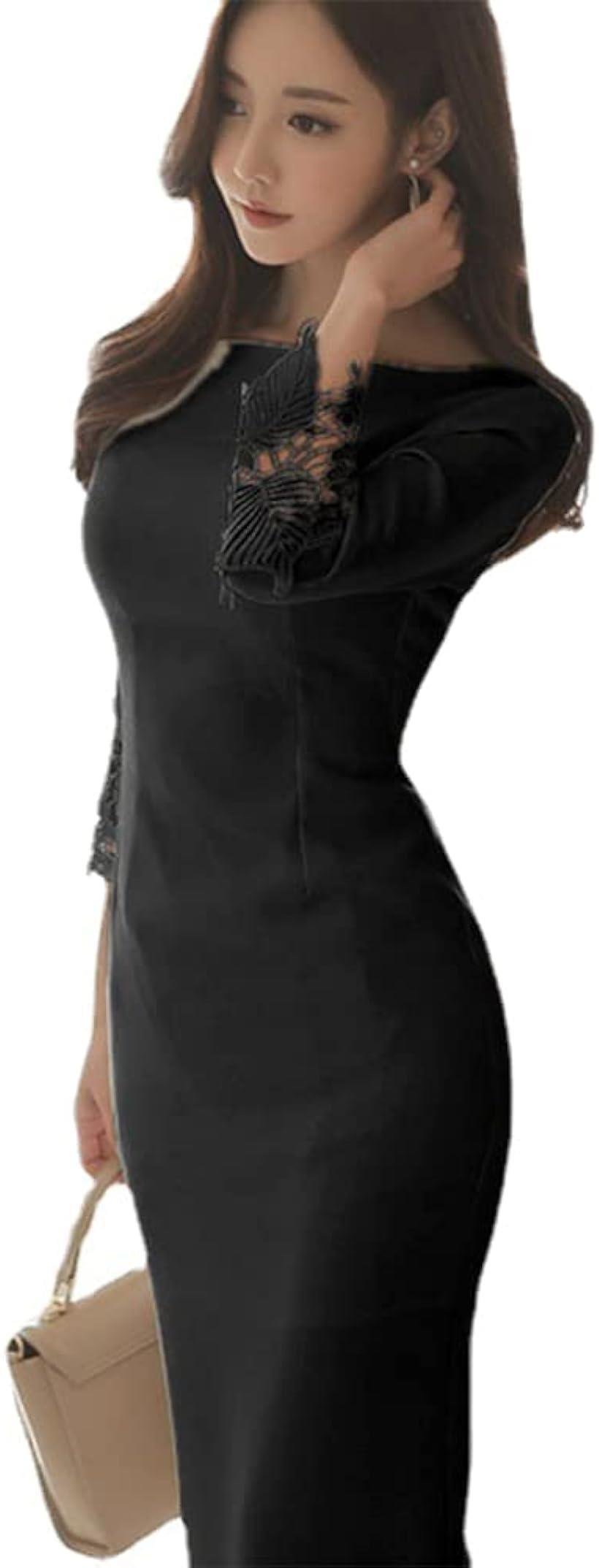 Rakuten - ドレス ワンピース パーティー フォーマル セクシー Lサイズ ブラック (ブラック, Lサイズ)