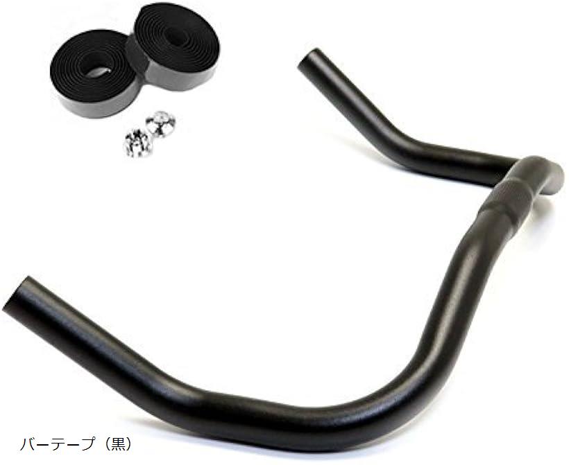 【楽天ランキング1位入賞】ブルホーンハンドル ドロップタイプ 410mm 25.4φ バーテープ 黒 3x200cm オリジナルセット商品(バーテープ（黒）)