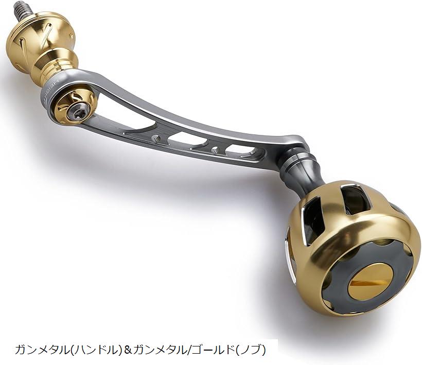 56mm リール ハンドル 32mm ノブ搭載 シマノ ダイワ 通用 スピニングリール Wheel Series ガンメタル/ゴールド 522(ガンメタル(ハンドル)＆ガンメタル/ゴールド)