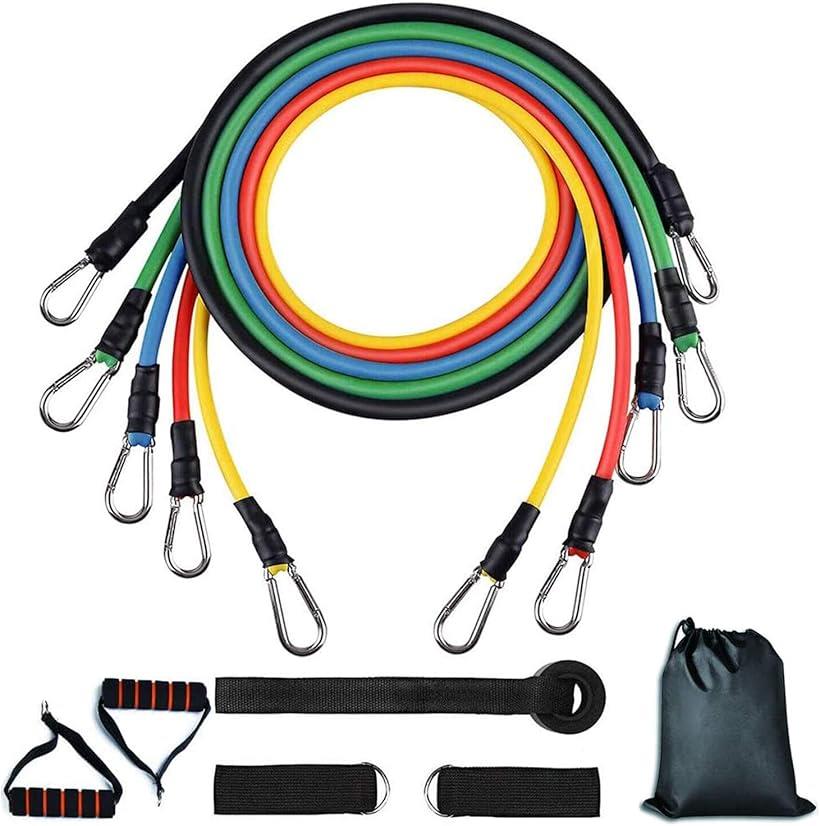 2020強化版 トレーニングチューブ チューブトレーニング フィットネスチューブ 筋トレチューブ 天然ラテックス製 5レベル負荷 強度別5本セット ゴムチューブ 筋肉ストレッチ 美尻 ヨガ リハビリ シェイプアップ ピラティス 収納ポーチ格安セール情報　楽天　通販