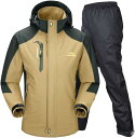 アウトドア ジャケット レインスーツ 上下セット 登山服 雨具 カッパ レインコート レインウェア(2.ブラウン (防水レインパンツ), L)
