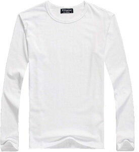子供 長袖 Tシャツ ロンT 無地 キッズ 男の子 女の子 ロングtシャツ 白 110cm(白, L 110cm)