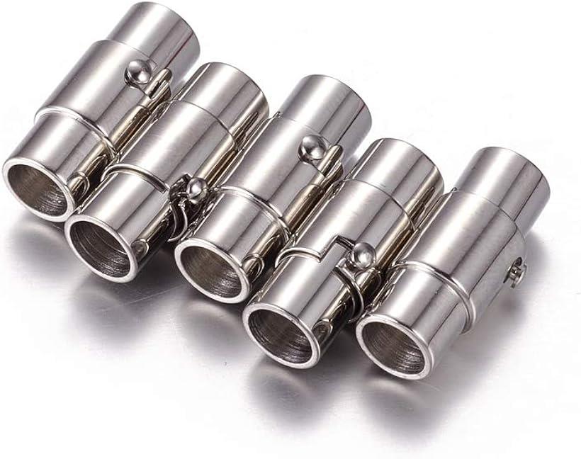 5セット内径5mm 18x8mm 304ステンレス製マグネットクラスプ (金属色#2-5セット, 内径5mm)
