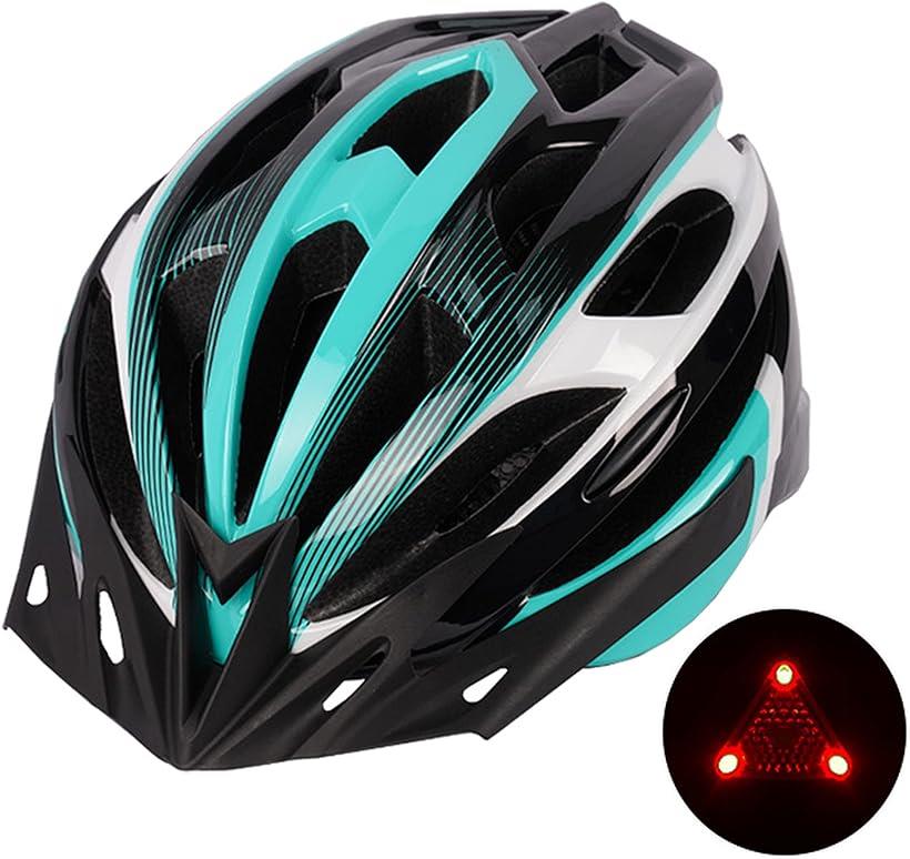 ISAK 自転車用 ヘルメット 安全 超軽量 サイクルヘルメット スポーツヘルメット LED安全ライト/パラソル付き 自転車ヘルメット 55-62cm調整可能 大人用 (BlueBlack)
