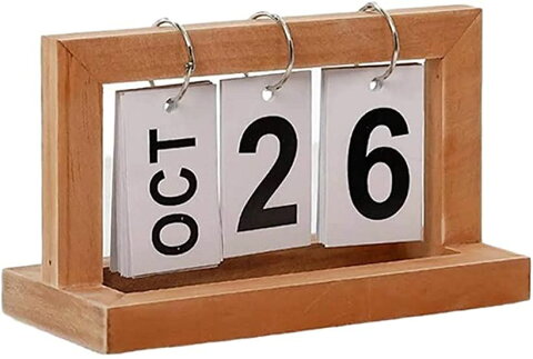 カレンダー 日めくりカレンダー 卓上 オフィス インテリア 木製 デスク シンプル ヴィンテージ(ウッド)