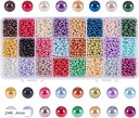 約5520個/箱 4mm直径 ガラスビーズ パール ミックス(24色)