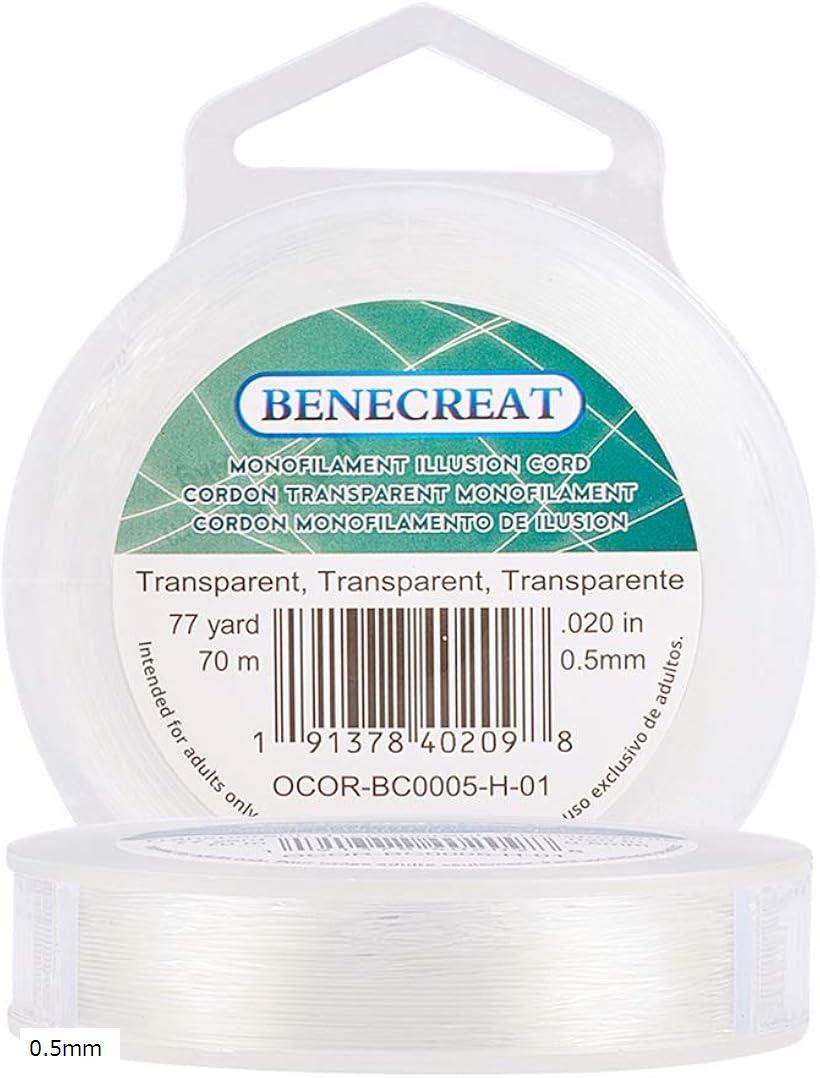 【全品P5倍★1/9 20時〜】70m 線径0.5mm アクセサリー糸 ブレスレット用 ナイロン製 透明(0.5mm)