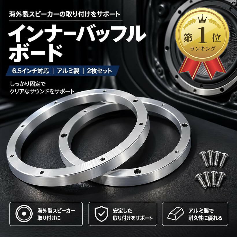 【楽天ランキング1位入賞】互換品 汎用 インナーバッフルボード 6.5インチ アルミ製 2枚セット 海外製スピーカー 対応 オーディオ ohstore-10585697 OHstore パッケージ画像